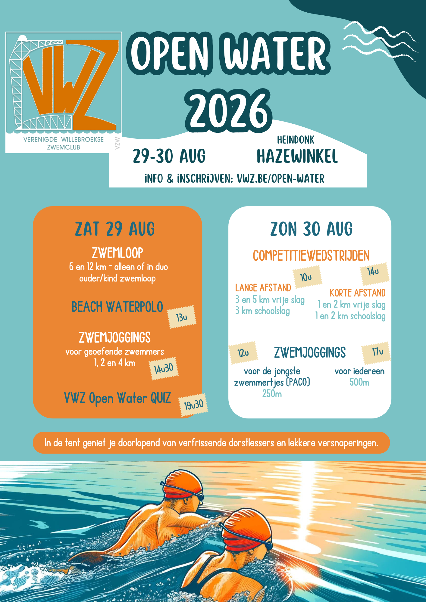 Affiche Open Water weekend Willebroek VWZ 2026